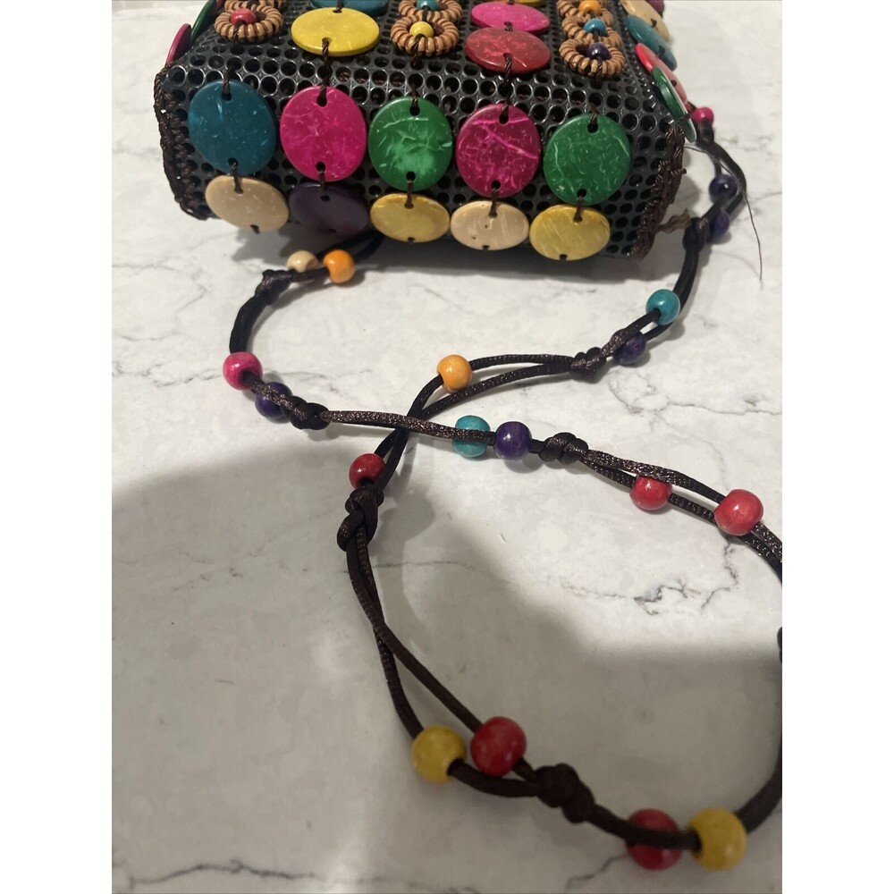 Coconut Shell Multi-Colored Shell Purse - image 5